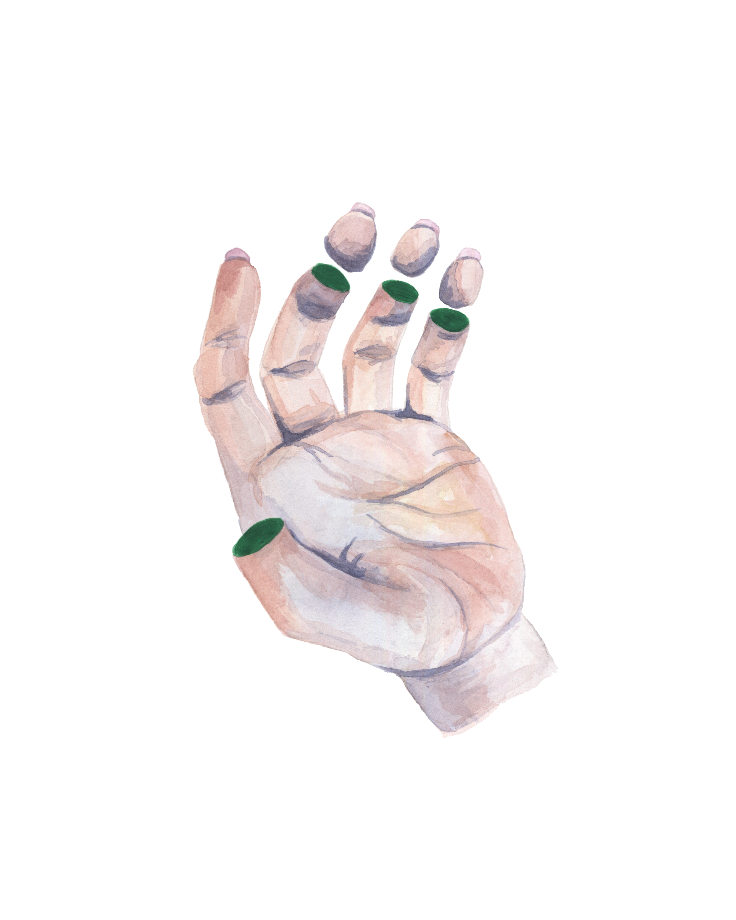 Authenticate. Watercolour on paper, 20.32 x 25.4cm. A touch to unlock everything you are.