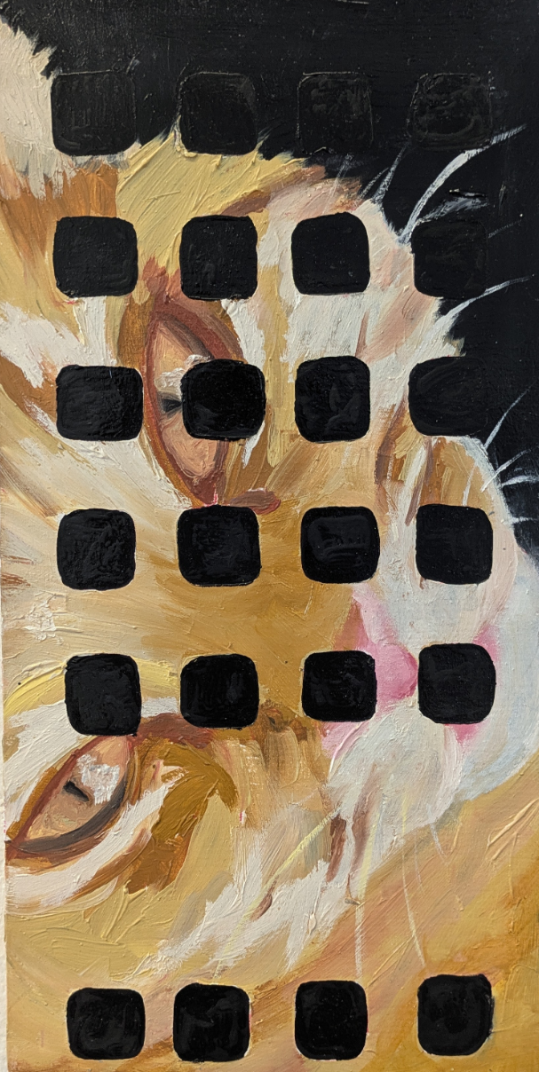 Home. 2026. Oil, wood panel, 12 x 6 inch.