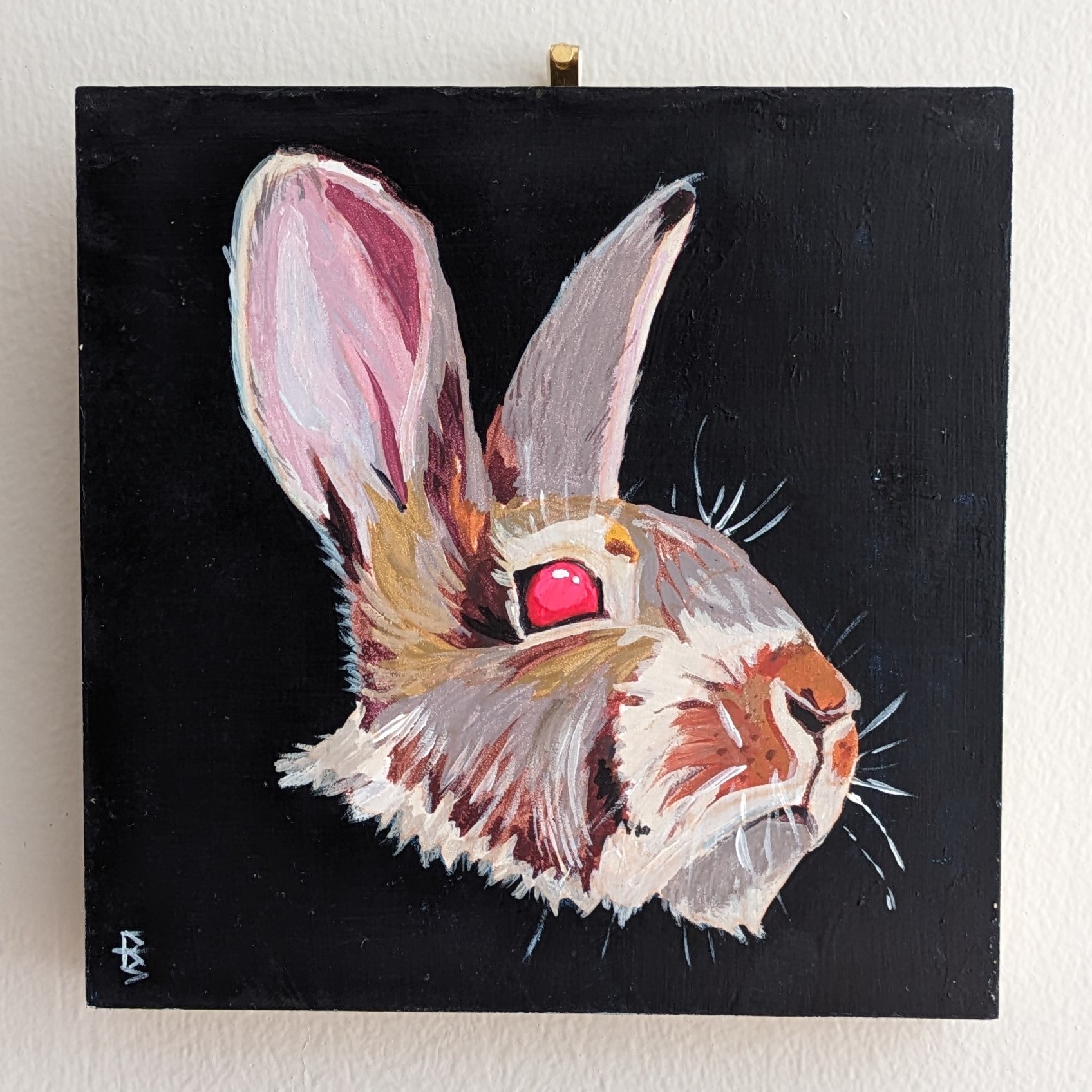 Seer. Acrylic gouache on cradled gessobord, 15.24 x 15.24cm