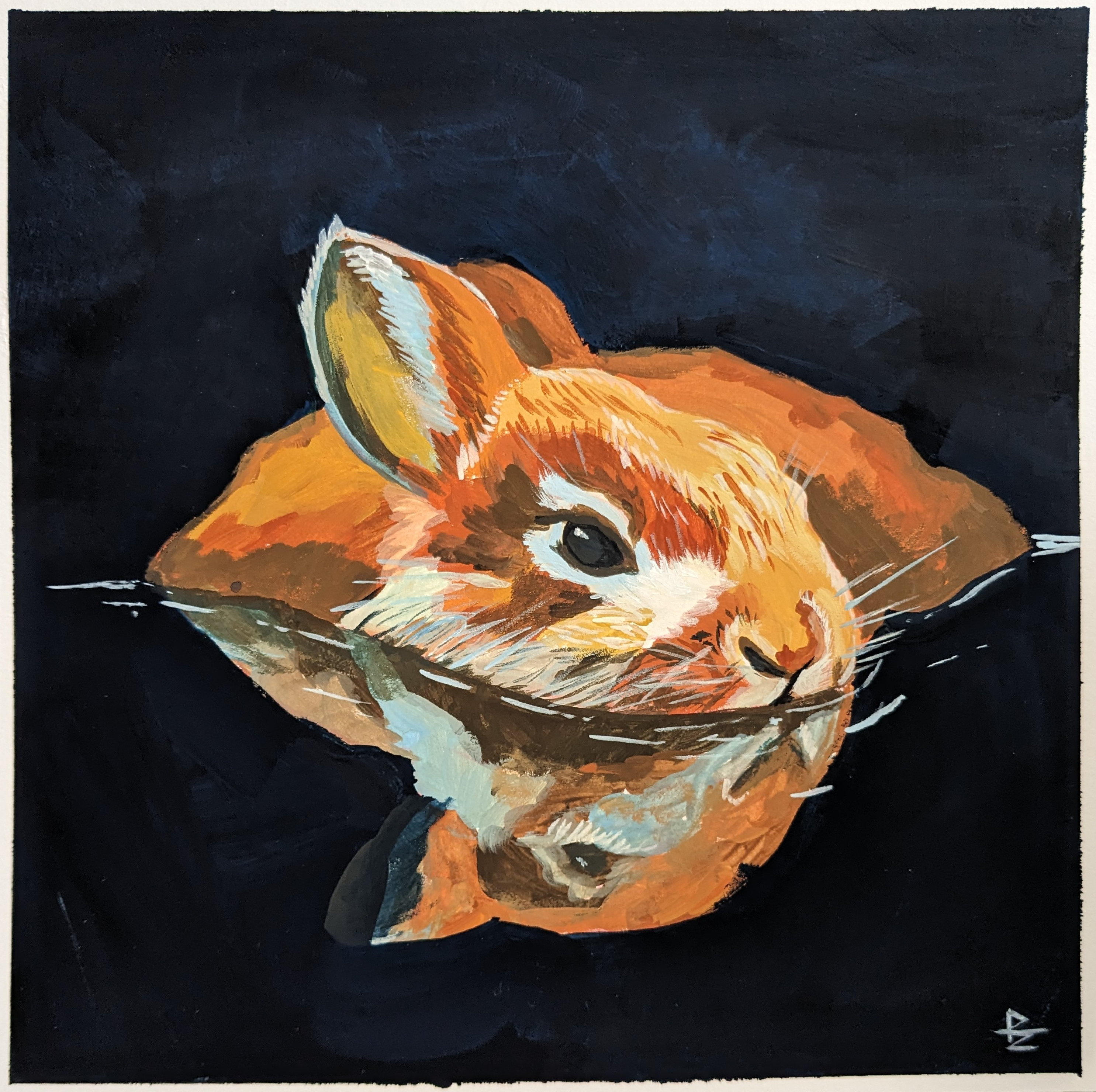 I don't know what to call this shark. Gouache on paper, 20 x 20cm